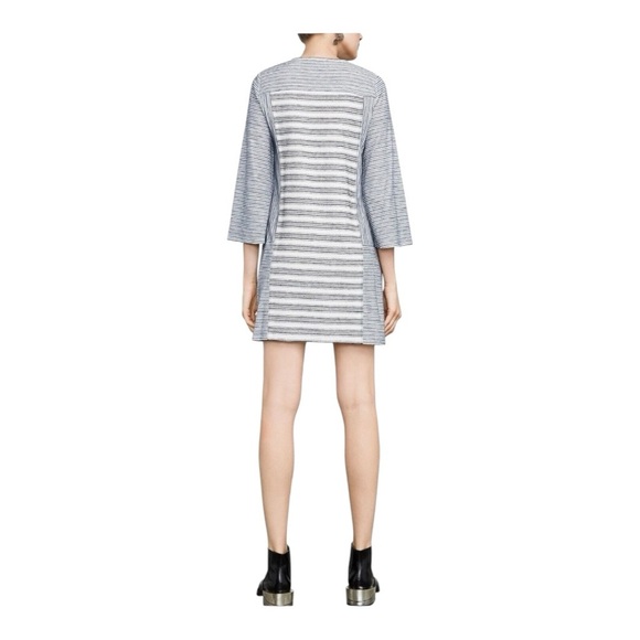 BCBGMaxAzria Lani Lace Up Front Embroidered Striped Knit Tunic Dress XXS - Picture 2 of 13